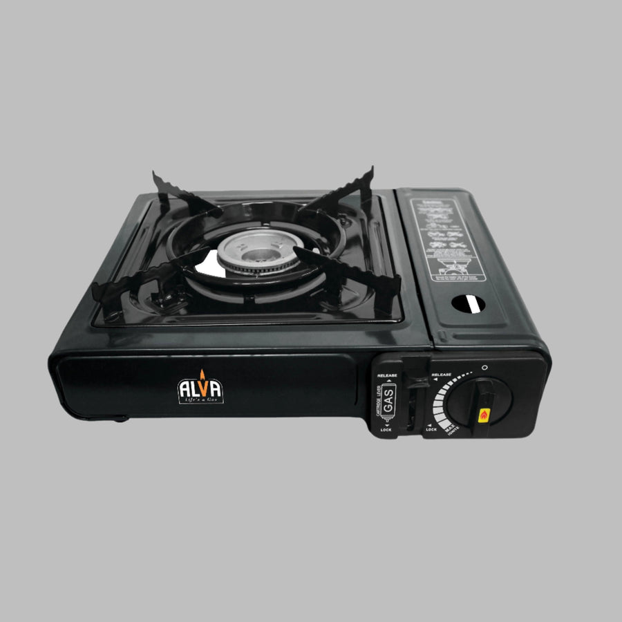 Alva Single Burner Butane Canister Stove + Carry Case - Alva Single Burner Butane Canister Stove