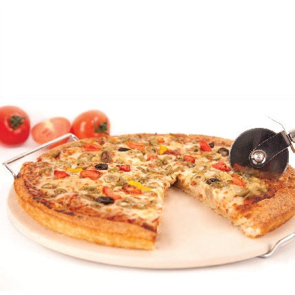 Alva Pizza Stone 30cm With Lifter & Cutter - Alva Pizza Stone Lifter & Cutter