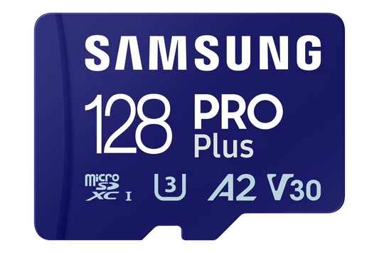 SAMSUNG PRO PLUS MICROSDXC 128GB MEMORY CARD, READ : UP TO 180MB/S WRITE : UP TO 130MB/S WITH UHS-1 INTERFACE, SPEED CLASS (U3, V30, A2), MOBILE PHONE, TABLET, ACTION CAMERA, 360° CAMERA, DRONE, LAPTOP, GAMING CONSOLE. 10 YEAR WARRANTY - Guards On Duty Shop & Security Guards