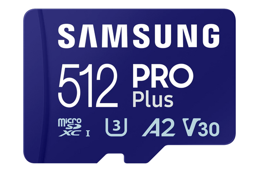 SAMSUNG PRO PLUS MICROSDXC 512GB MEMORY CARD, READ : UP TO 180MB/S WRITE : UP TO 130MB/S WITH UHS-1 INTERFACE, SPEED CLASS (U3, V30, A2), MOBILE PHONE, TABLET, ACTION CAMERA, 360° CAMERA, DRONE, LAPTOP, GAMING CONSOLE. 10 YEAR WARRANTY - Guards On Duty Shop & Security Guards