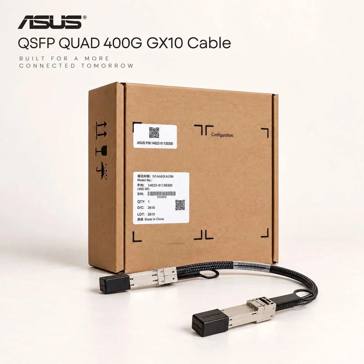 ASUS GX10 QSFP112 TO QSFP112/112G/32AWG/0.4M DAC STACKING CABLE/ 1 CABLE ONLY/