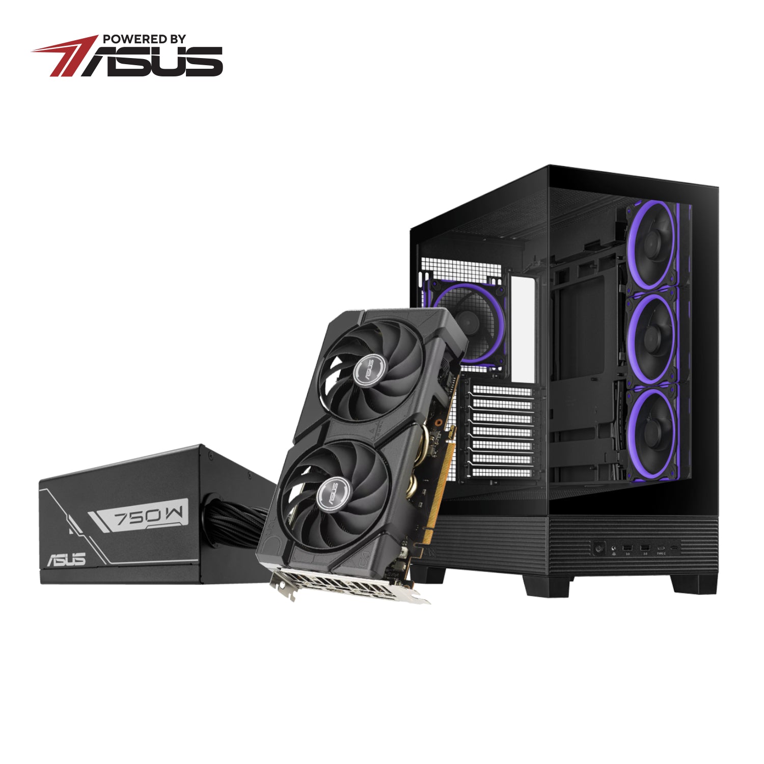 Asus UWM 2 Gaming Chassis/Graphics Card/Power Supply Combo (A31 PLUS | RX 7600 | PRIME 750W) - Guards On Duty Shop & Security Guards