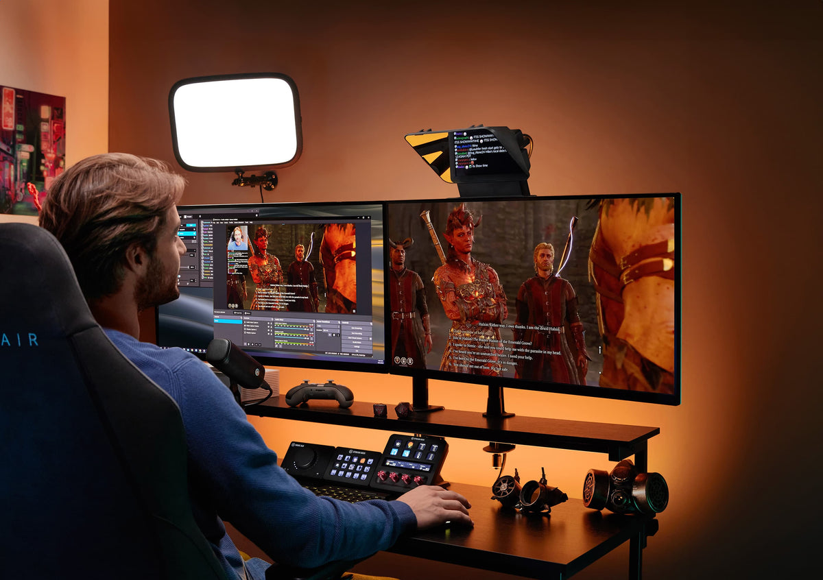 Elgato Multi Mount - Extendable up to 125cm; 3-section steel monopod; Center ball head; Padded desk clamp; Rubber twist locks.