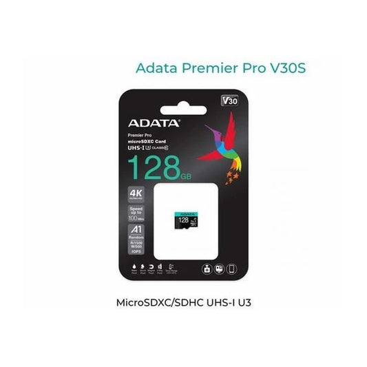 Adata AUSDX128GUI3V30SHA2-RA1 - ADATA MICROSD 128GB CL10V30A2 HIGH ENDUR - NEW