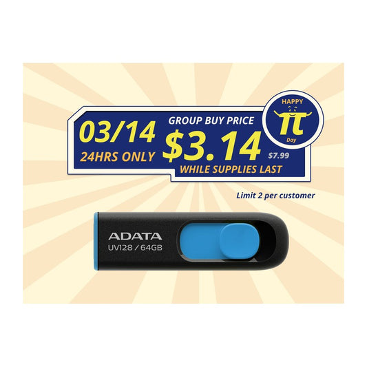 Adata AUV128-64G-RBE - ADATA USB 3.2 RETRACTABLE  64GB BLK/BLU