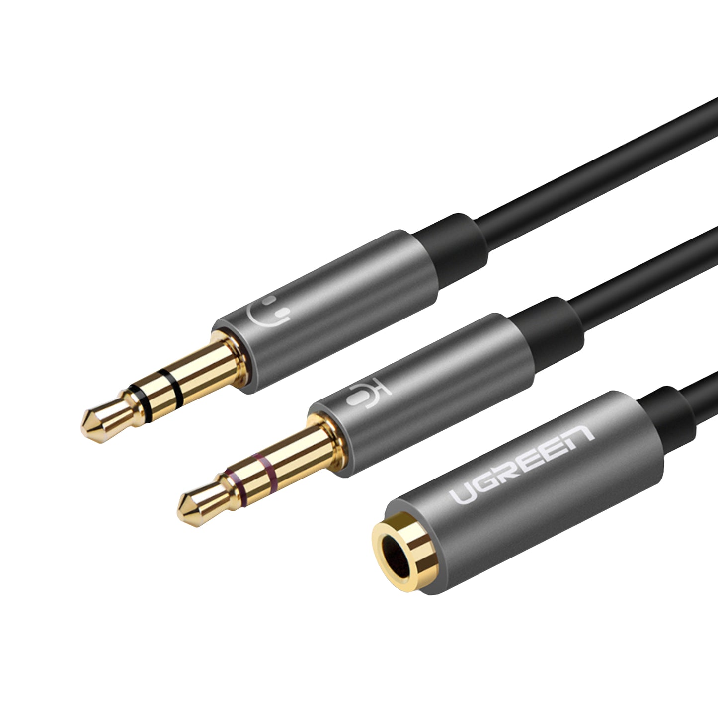 UGREEN UV140 AUX 3.5mm Audio Splitter Cable - Black/Grey - Guards On Duty Shop & Security Guards