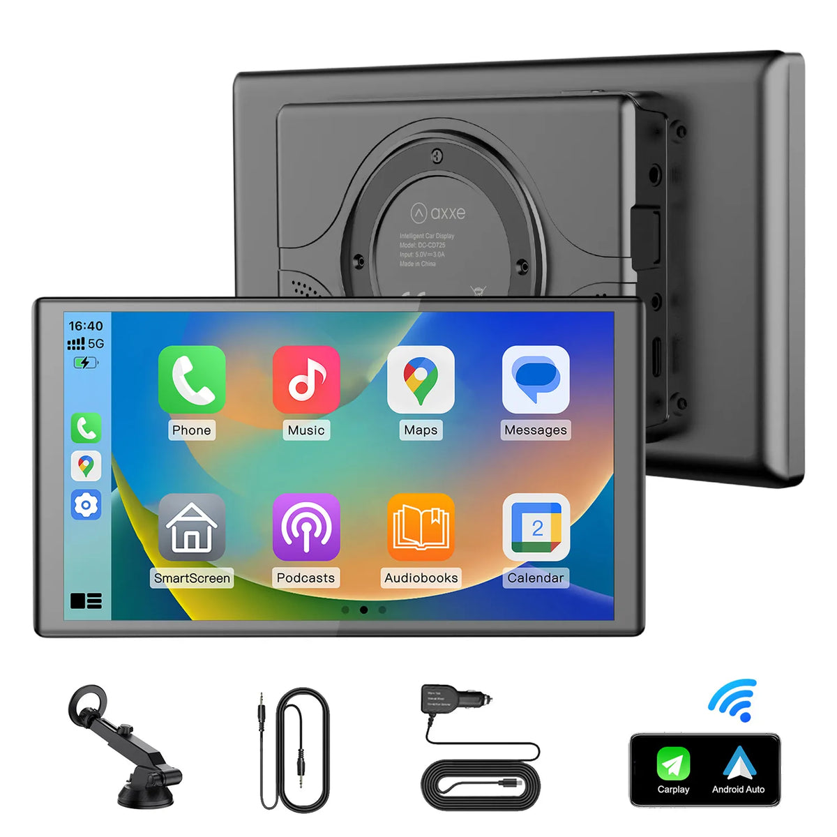 Axxe Wireless CarPlay & Android Auto 7″ IPS Display (AX-DC-CD725)
