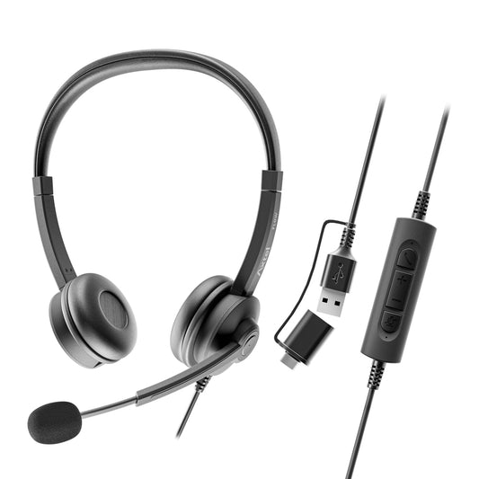 AXTEL USB-C/USB-A B2C STEREO WIRED HEADSET