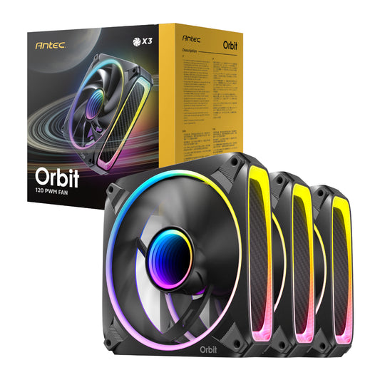 Antec ORBIT PWM 120mm ARGB Fan 3 Pack - Black - Guards On Duty Shop & Security Guards