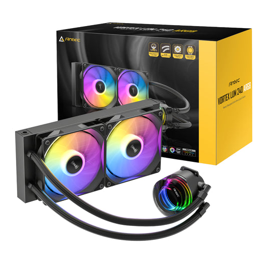 Antec VORTEX LUM 240 ARGB AIO CPU Liquid Cooler – Black - Guards On Duty Shop & Security Guards