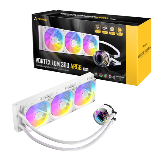 Antec VORTEX LUM 360 ARGB AIO CPU Liquid Cooler - White - Guards On Duty Shop & Security Guards