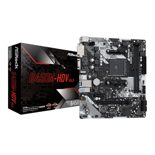 ASRock B450M-HDV R4.0 AMD AM4 M-ATX Motherboard - Guards On Duty Shop & Security Guards