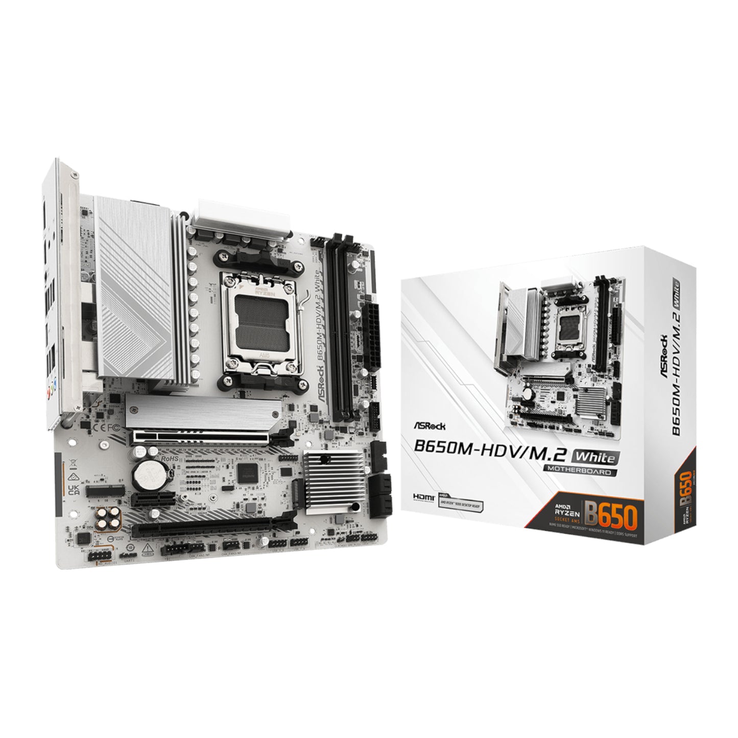 ASRock B650M-HDV/M.2 AM5 Micro-ATX Motherboard - White - Guards On Duty Shop & Security Guards