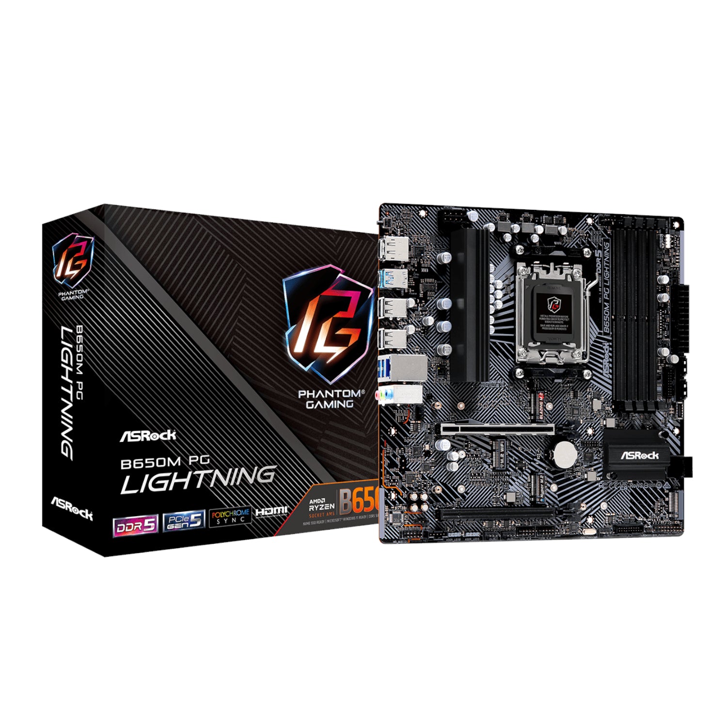 ASRock B650M PG Lightning AMD AM5 Micro ATX Motherboard - Guards On Duty Shop & Security Guards