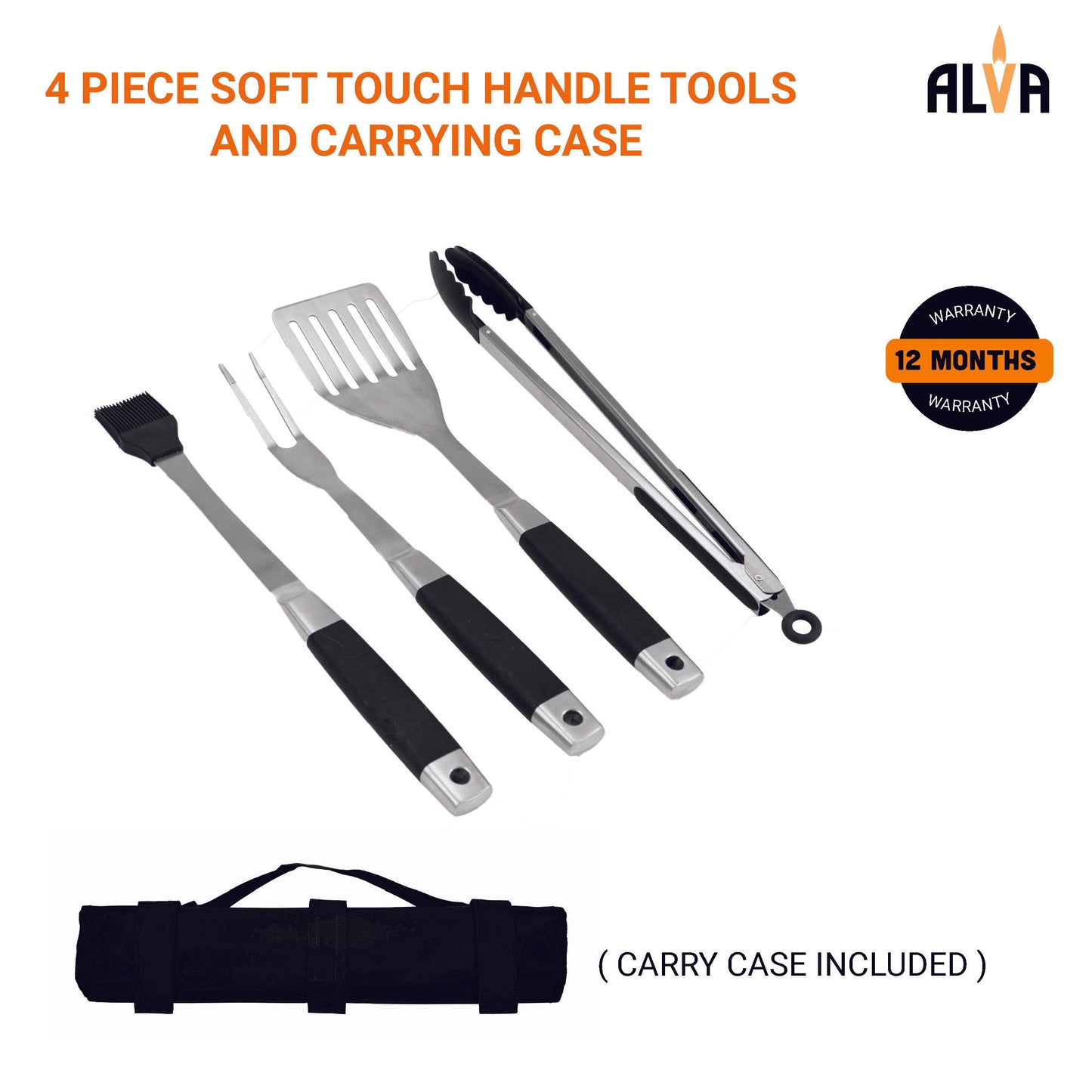 Alva 5Pc BBQ / Braai Roll-Up Tool Set - Alva 5Pc BBQ / Braai Roll-Up Tool Set