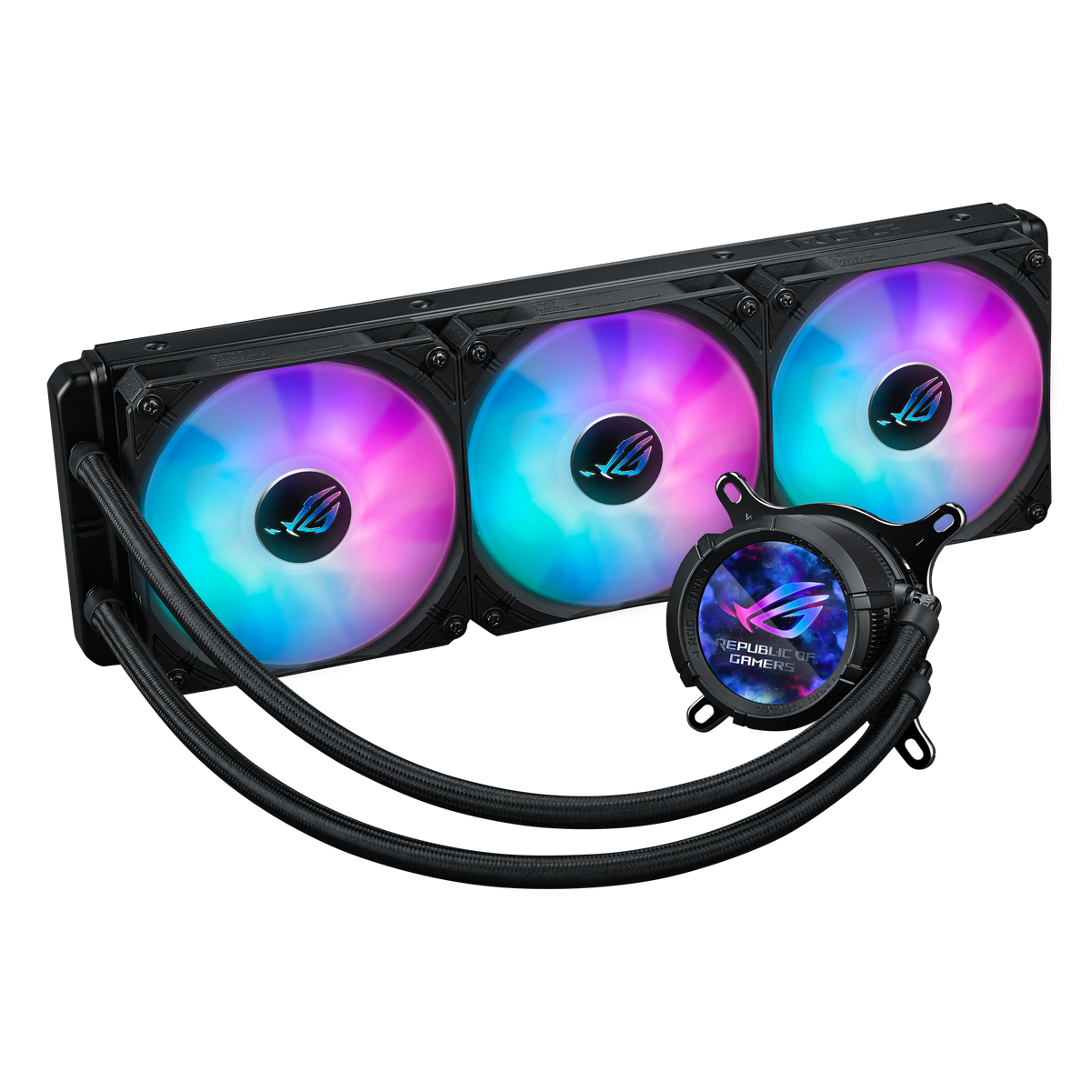 ASUS Cooler Water block:72x72x63mm. Block Material:Copper. Radiator:394x121x27 mm. Intel:LGA1700/1200/115x/1851. AMD:AM4/5