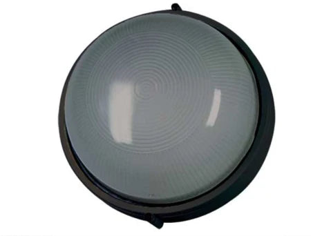 9W LED Plastic Black LED Round Bulkhead Cw IP54 180MM