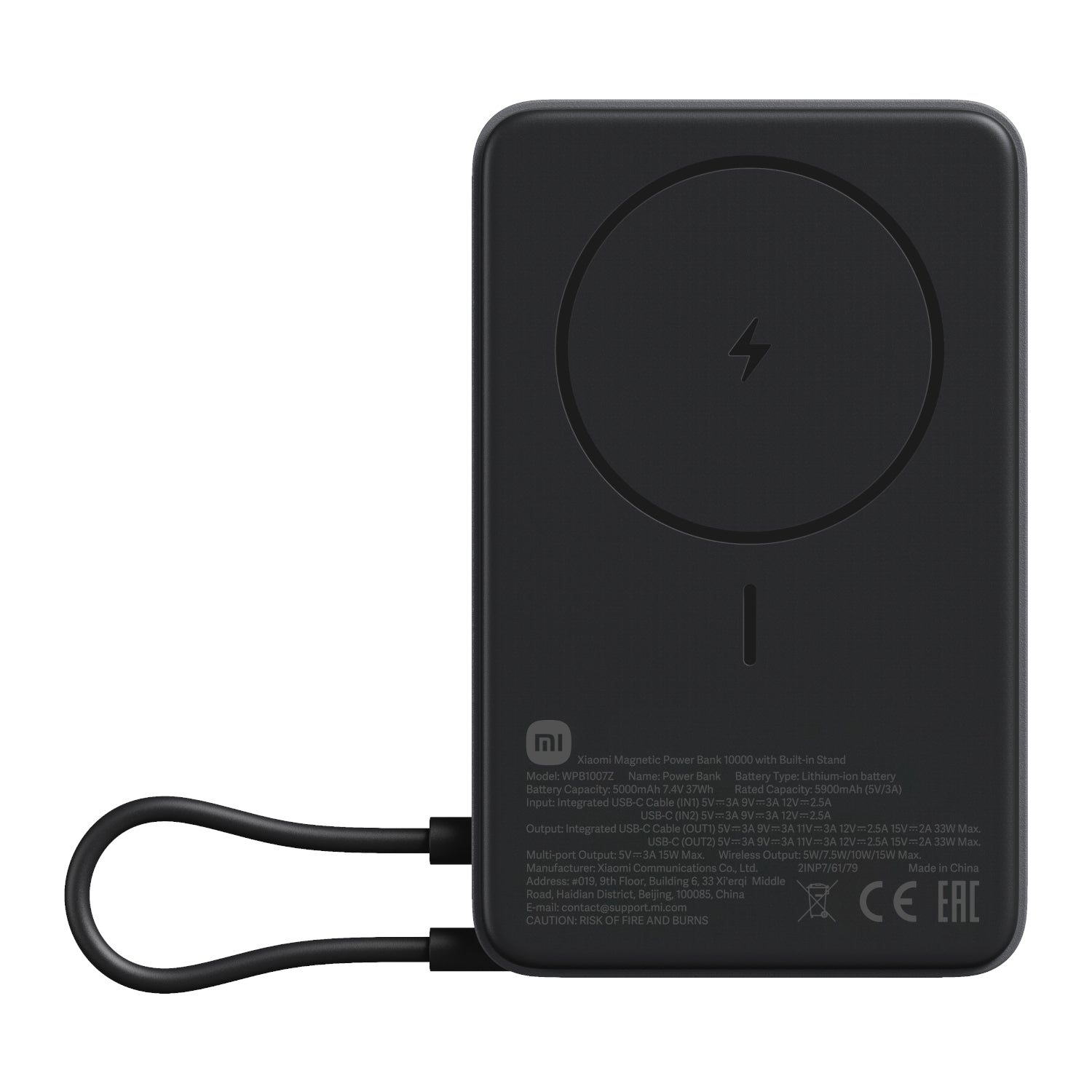 Xiaomi Magnetic Power Bank 10000mAh with Built-in Stand - Dark Grey - Guards On Duty Shop & Security Guards