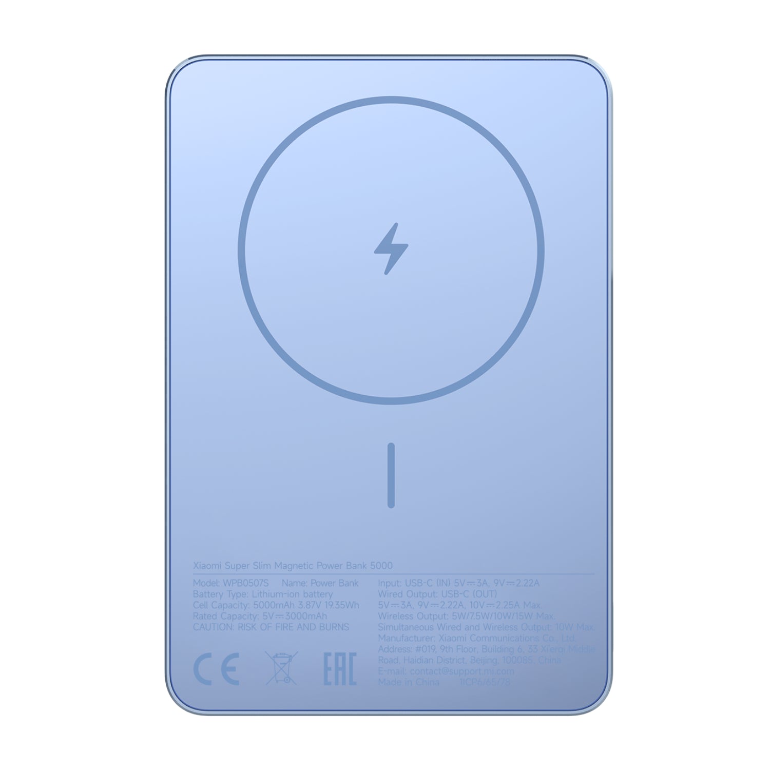 Xiaomi Super Slim Magnetic Power Bank 5000 - Blue - Guards On Duty Shop & Security Guards