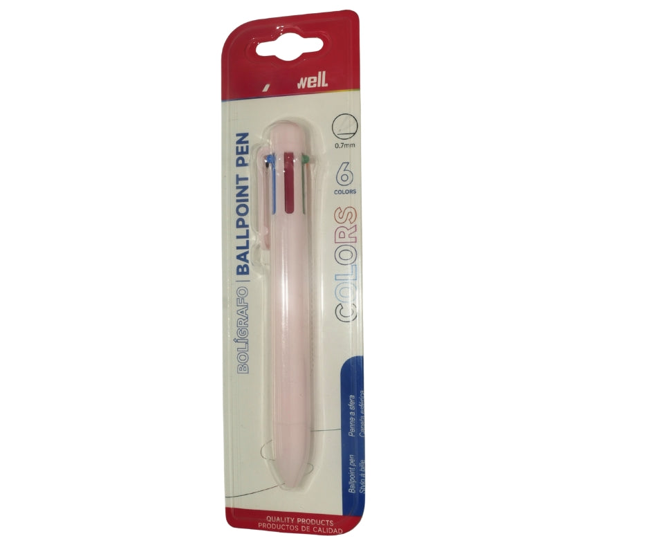 Artwell 6 Colours Ballpoint Pen Pink