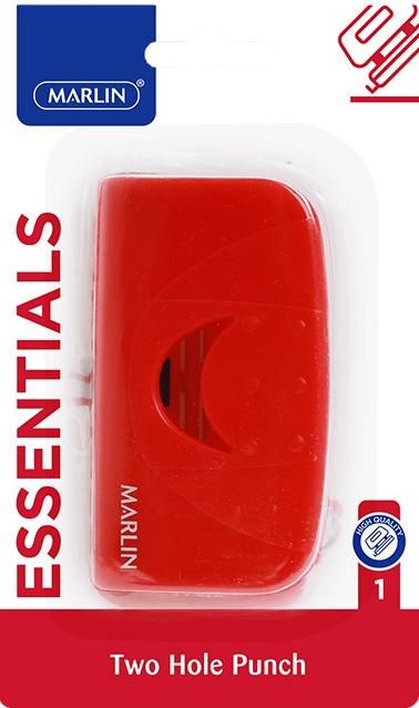 Marlin School Essentials Two Hole Paper Punch Red