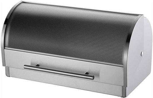 Totally Glass Top Stainless Steel Bread Bin