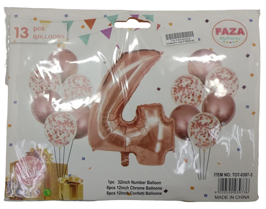 Casey 13pc Rose Gold and White Balloon Set Nr 4
