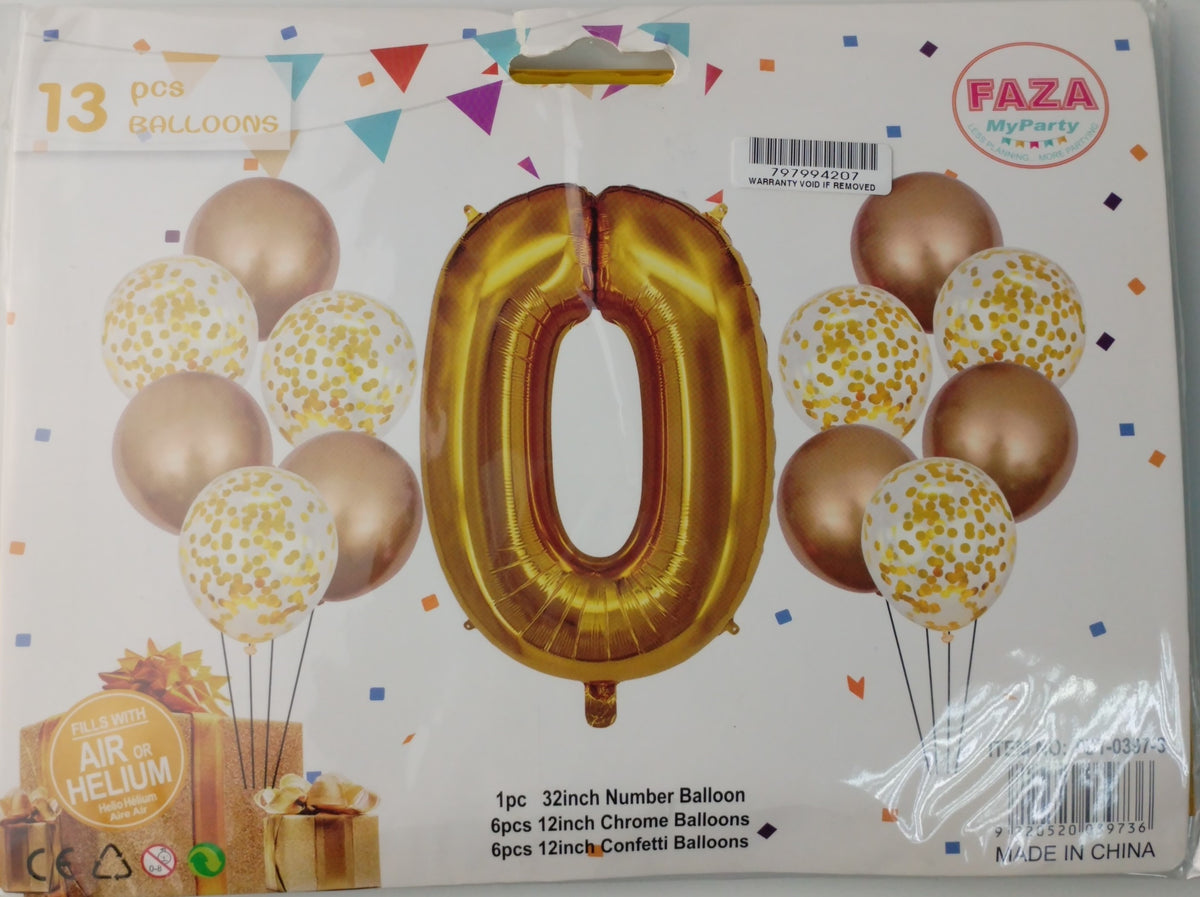 Casey 13pc Gold and White Balloon Set Nr 0