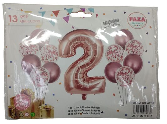 Casey 13pc Rose Gold and White Balloon Set Nr 2
