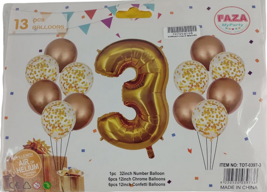 Casey 13pc Gold and White Balloon Set Nr 3