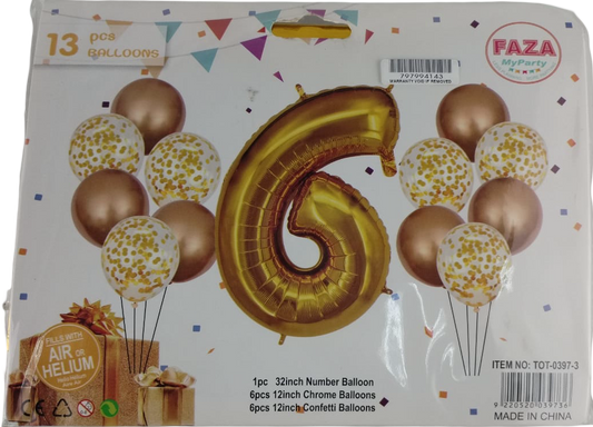 Casey 13pc Gold and White Balloon Set Nr 6