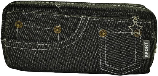 Brainware Black Denim Pencil Case