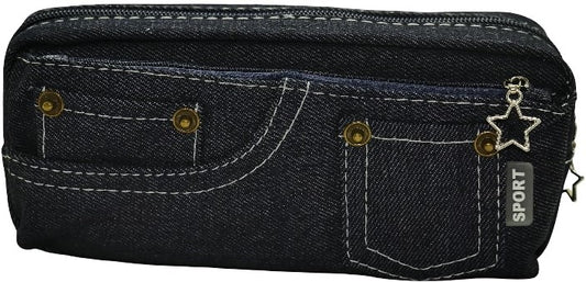 Brainware Dark Blue Denim Pencil Case