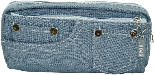 Brainware Blue Denim Pencil Case