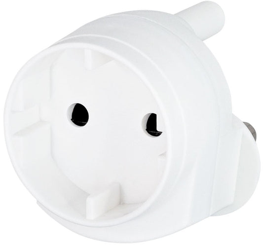 Noble 2 Pin Round Schuko Single Adaptor