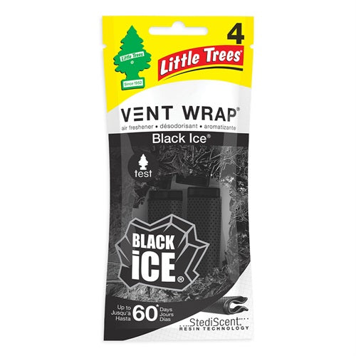 Little Trees Vent Wrap - Black Ice (4 x 4 Pack)