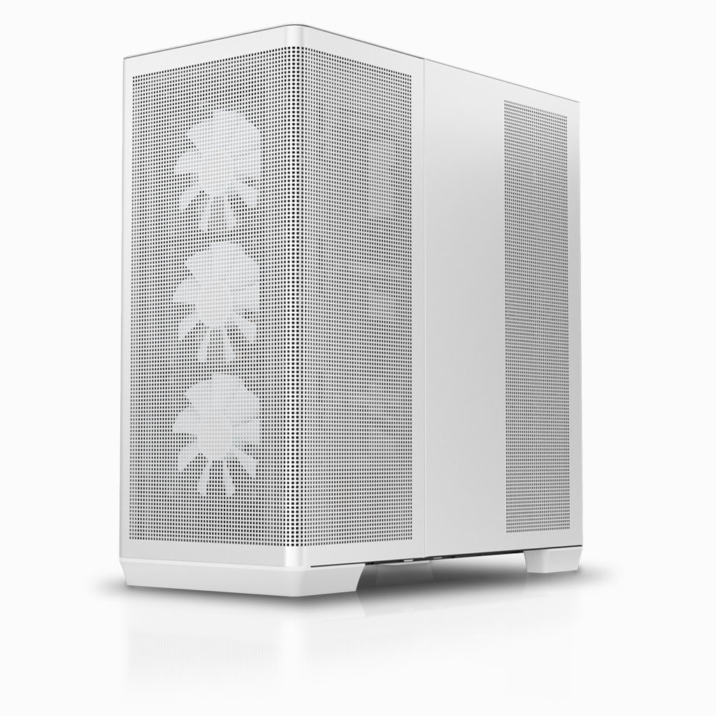 APNX C1-R premium White mid-tower ATX case - 4x PWM ARGB Fan Included - 3x2.5'' or 3x 3.5'' - 360mm radiator - BTF Compatible.