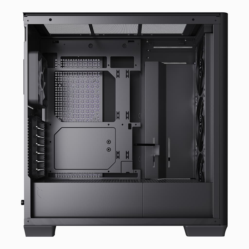 APNX C1-R premium Black mid-tower ATX case - 4x PWM ARGB Fan Included - 3x2.5'' or 3x 3.5'' - 360mm radiator - BTF Compatible.