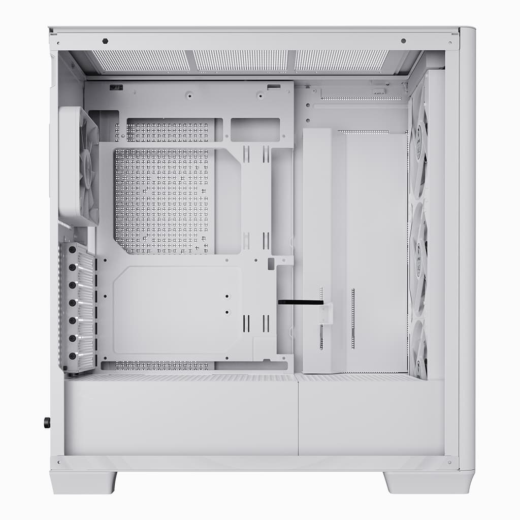 APNX C1-R premium White mid-tower ATX case - 4x PWM ARGB Fan Included - 3x2.5'' or 3x 3.5'' - 360mm radiator - BTF Compatible.