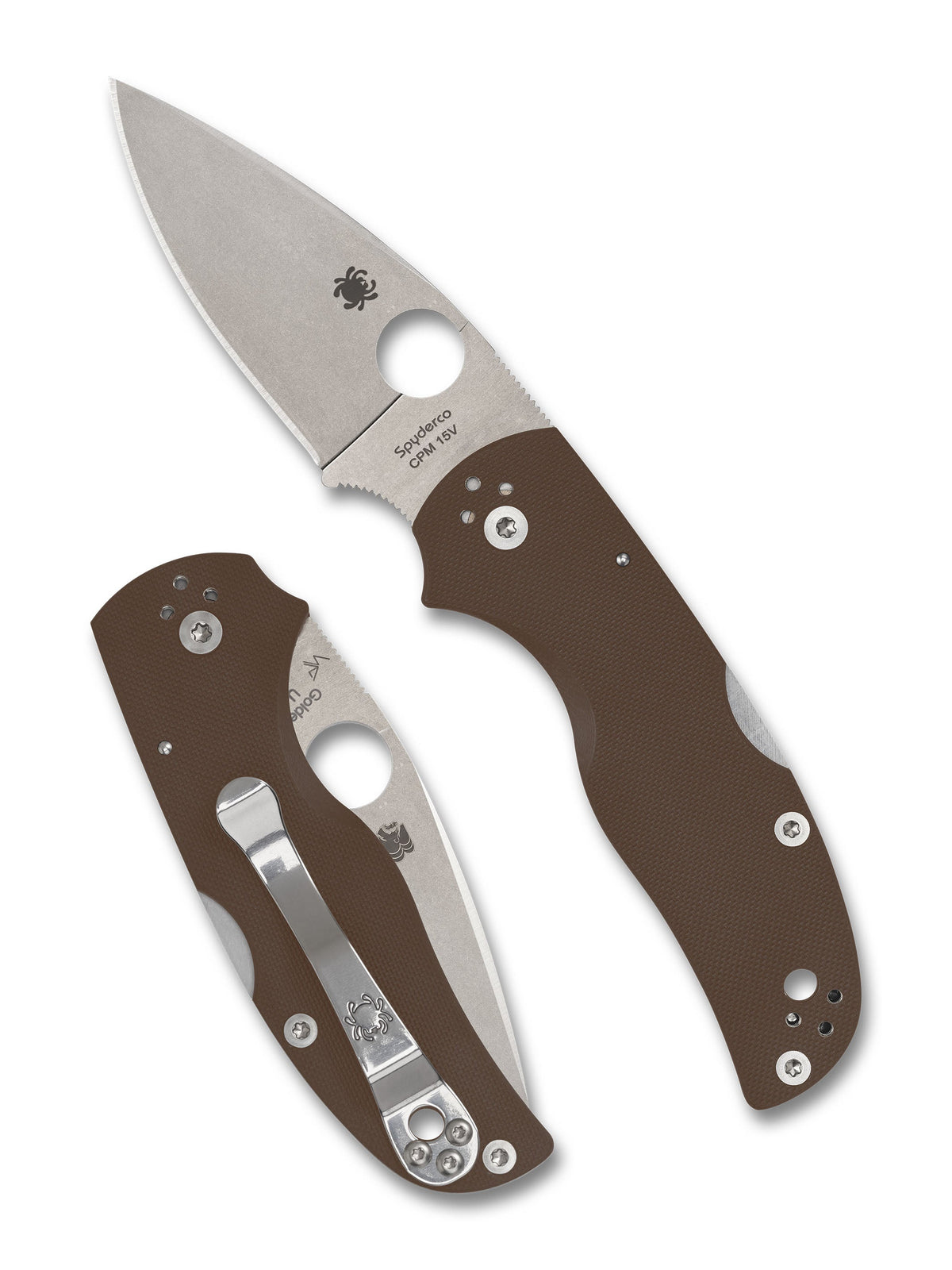 Spyderco SP Native 5 Brown G-10 CPM 15V PlainEdge (C41GPBN15V5)
