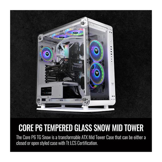 Thermaltake CA-1V2-00M6WN-00 - TT CASE Core P6 TG Snow/White/Wall Mount/SPCC/4mm Tempered Glass*3