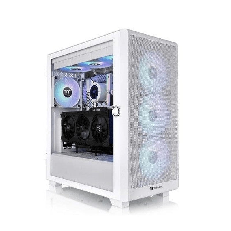 Thermaltake CA-1Y6-00M6WN-00 - Thermaltake S250 TG aRGB Mid Tower Computer Case, 4x CT120 aRGB Pre-Installed Fan, Up to 420mm Radia