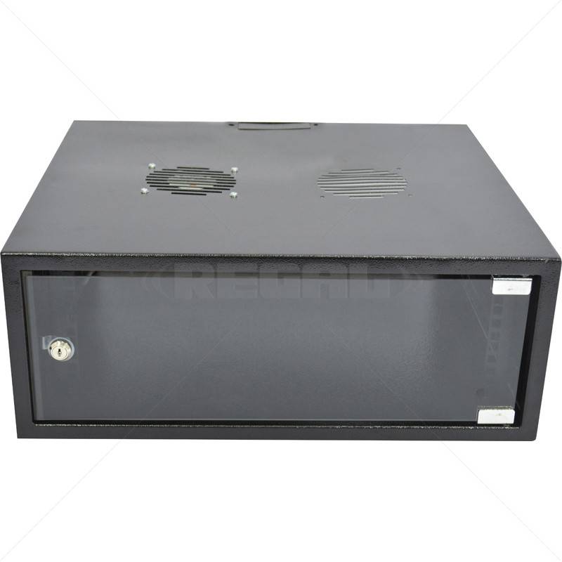 Cabinet 4U Wall Box Solid 500mm incl Fans & Power