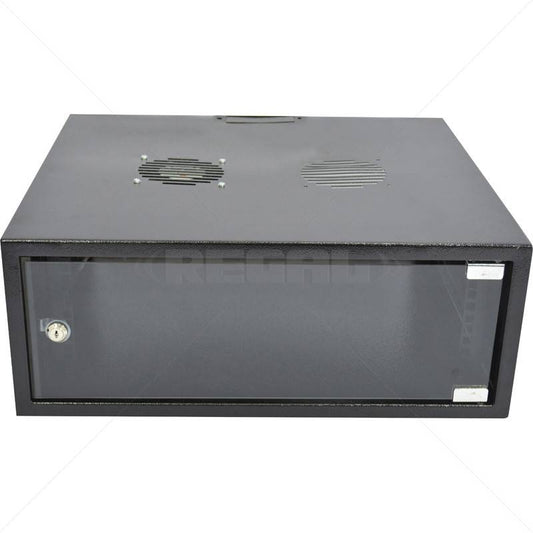 Cabinet 4U Wall Box Solid 500mm incl Fans & Power