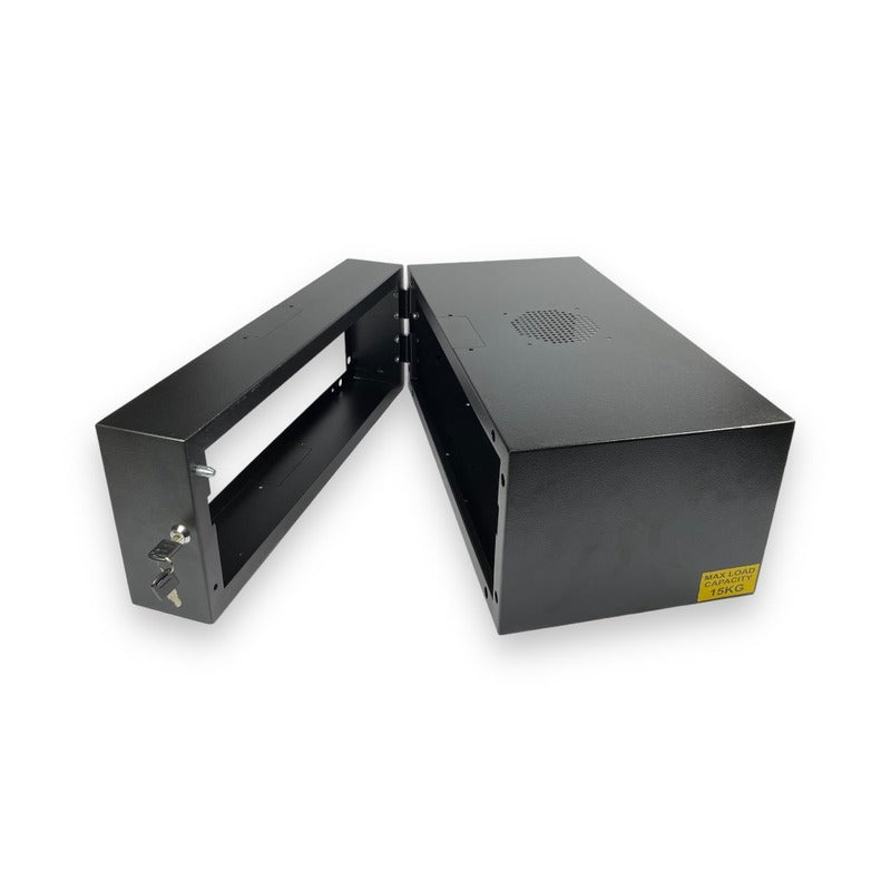 Cabinets CA104-1 - Cabinet 12U Wall Box Swingframe Collar 400x200mm incl 2 Fans & Power