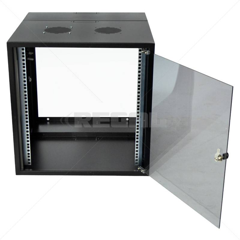 Cabinet 12U Wall Box Swingframe 600mm incl Fan & Power