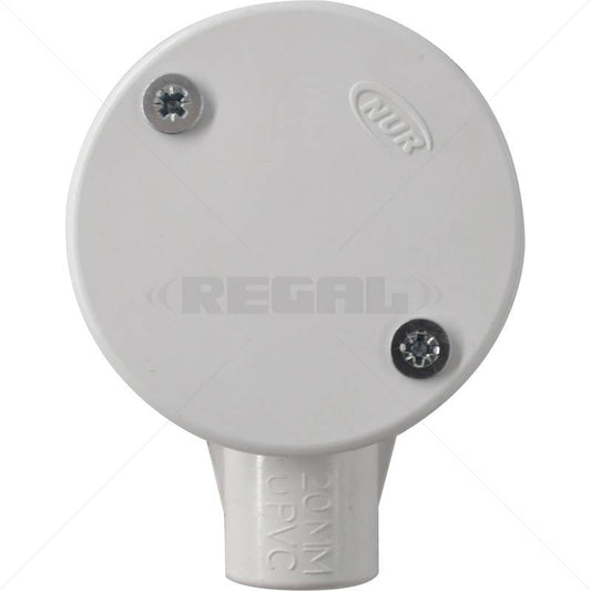 Conduit PVC - 20mm 1-Way Box with Lid and Screws