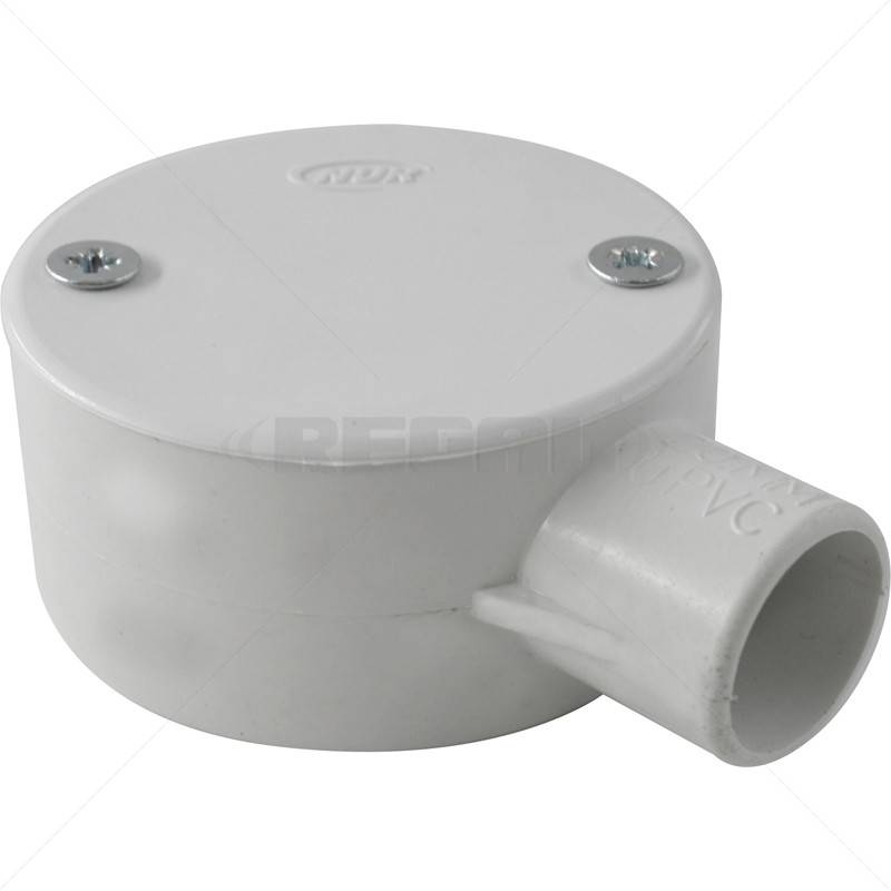 Conduit PVC - 20mm 1-Way Box with Lid and Screws