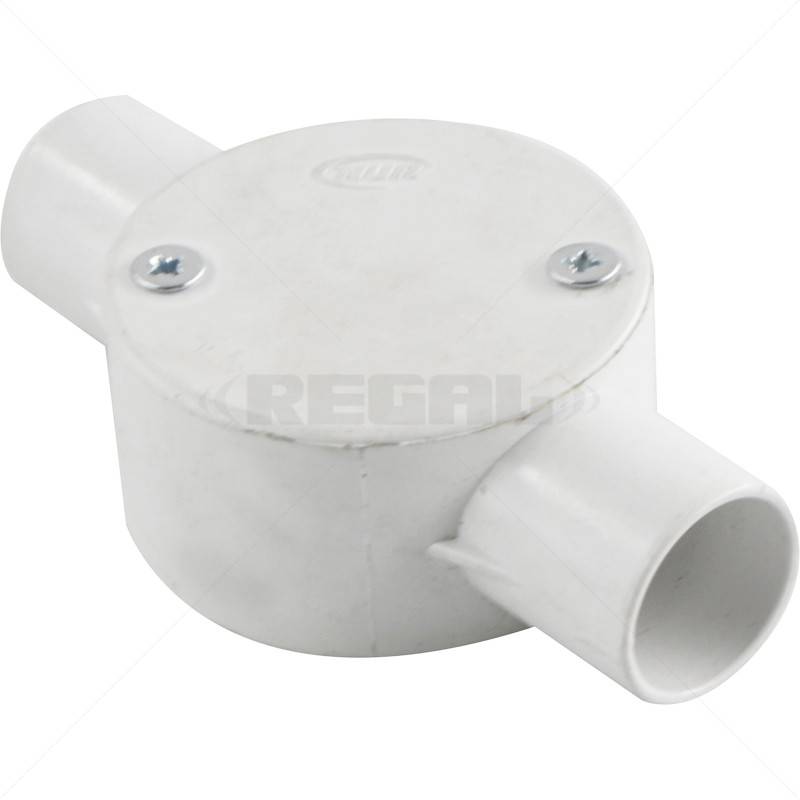 Conduit PVC - 25mm 2-Way Box with Lid and Screws