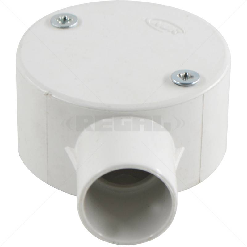 Conduit PVC - 25mm 1-Way Box with Lid and Screws